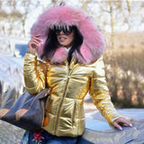 Hooded Fur Collar Jackets and Coats Winter Women