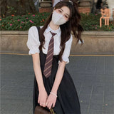 Hot Girl College Style JK Uniform Puff Sleeves