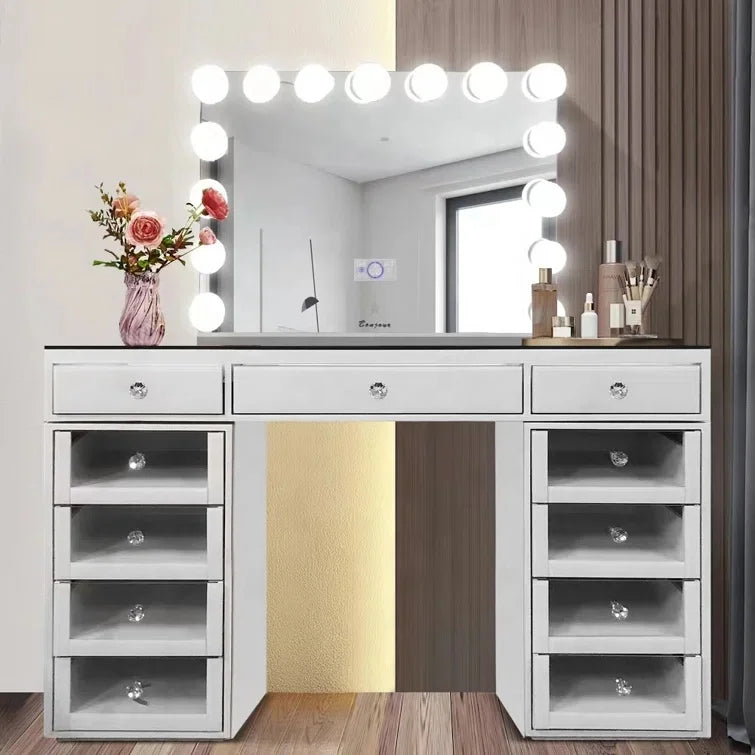 Hot Sale Contemporary Crushed Diamond Mirrored Furniture Vanity