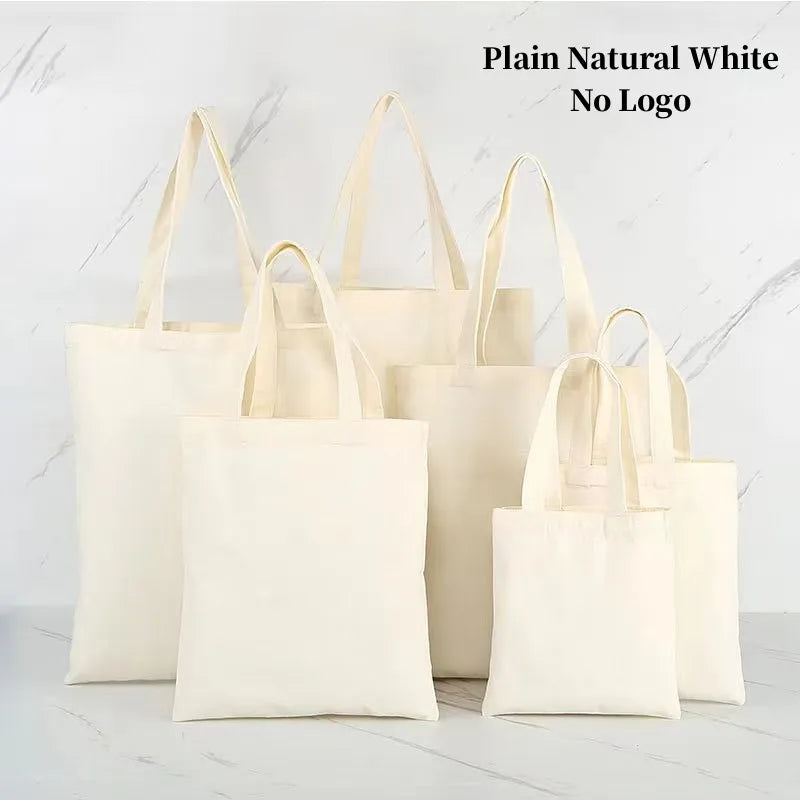 Hot Sale Wholesale 100pcs/lot Eco Friendly Cotton Shopping Canvas Tote Bag with Custom Printed Logo