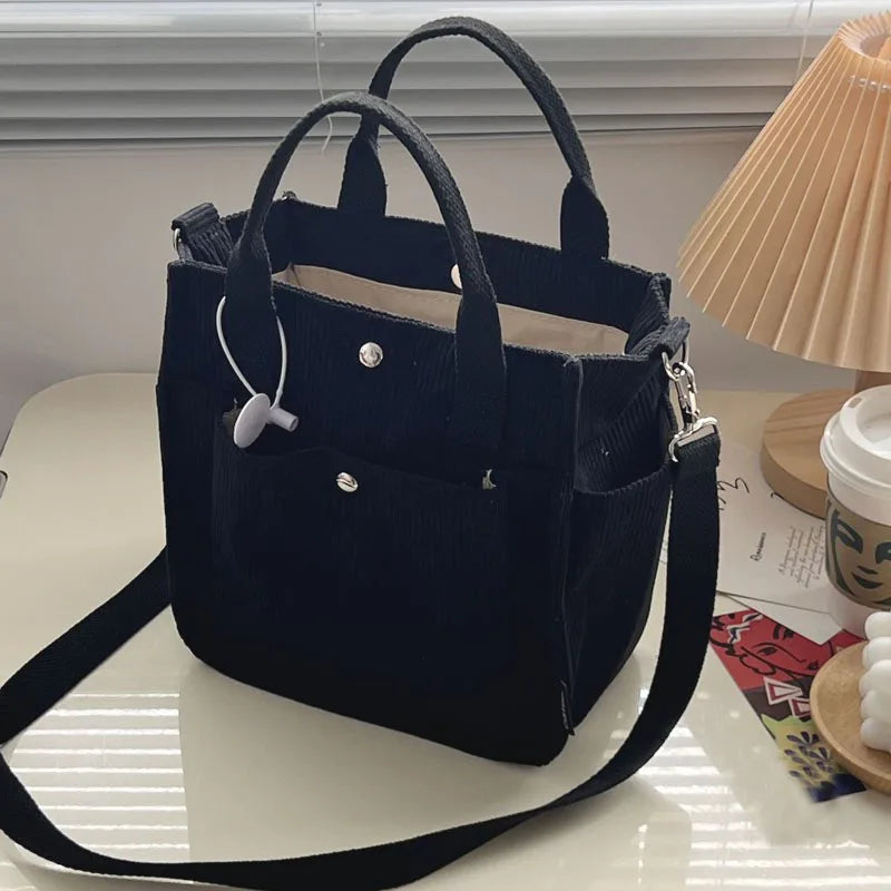 Hylhexyr Solid Color Women's Corduroy Shoulder Bag 2022