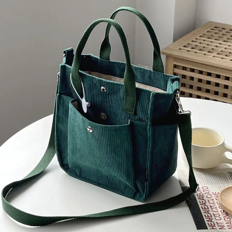 Hylhexyr Solid Color Women's Corduroy Shoulder Bag 2022