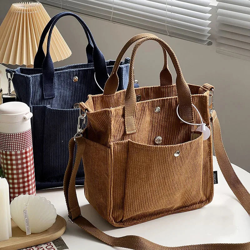 Hylhexyr Solid Color Women's Corduroy Shoulder Bag 2022