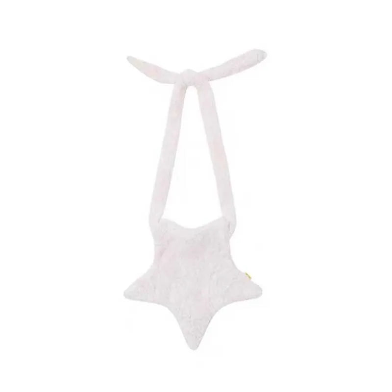 Hylhexyr Star Shape Soft Plush Messenger Bag Candy