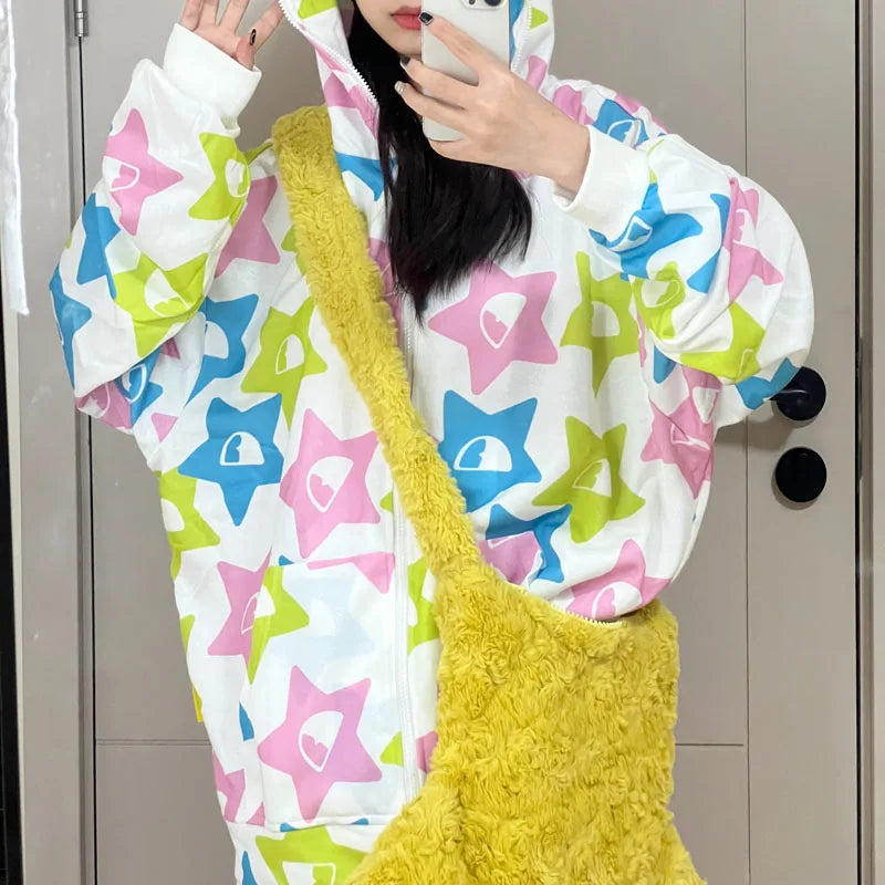 Hylhexyr Star Shape Soft Plush Messenger Bag Candy