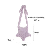 Hylhexyr Star Shape Soft Plush Messenger Bag Candy