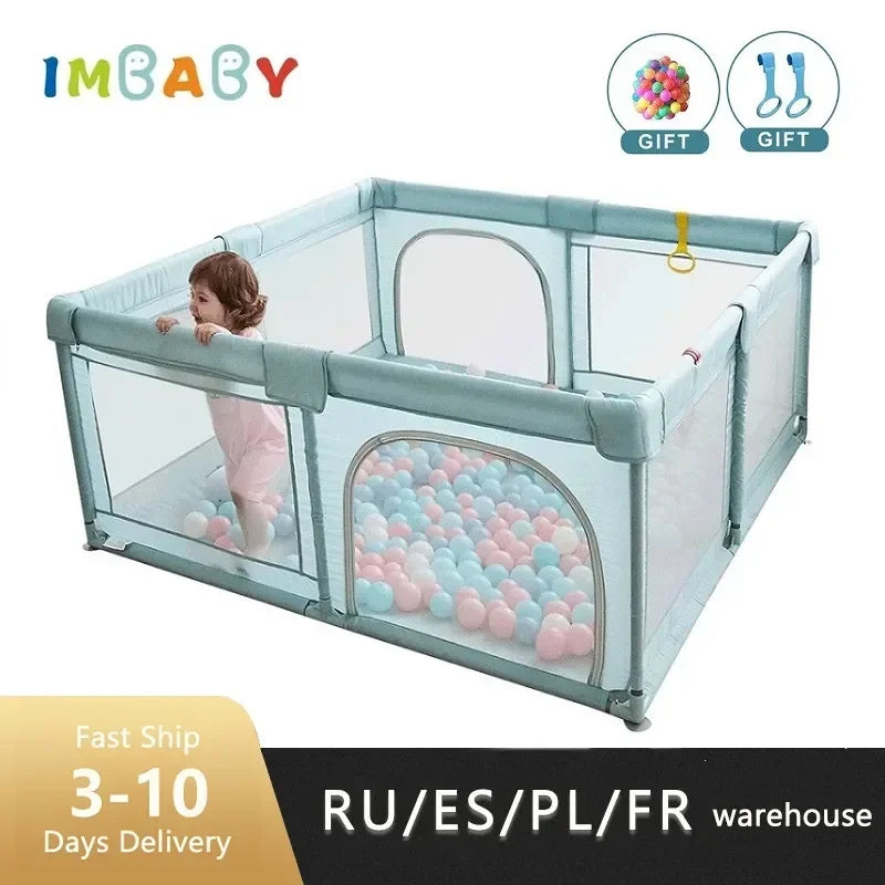 IMBABY Playpen Children Pull rings Free Kids Fence
