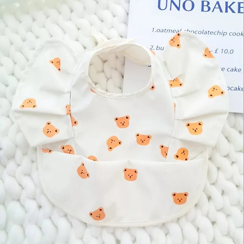 INS Nordic Style Baby Bibs Waterproof Short Sleeve
