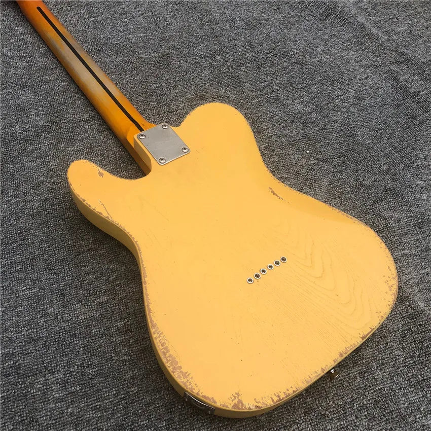 In stock, ash yellow used electric guitar, real