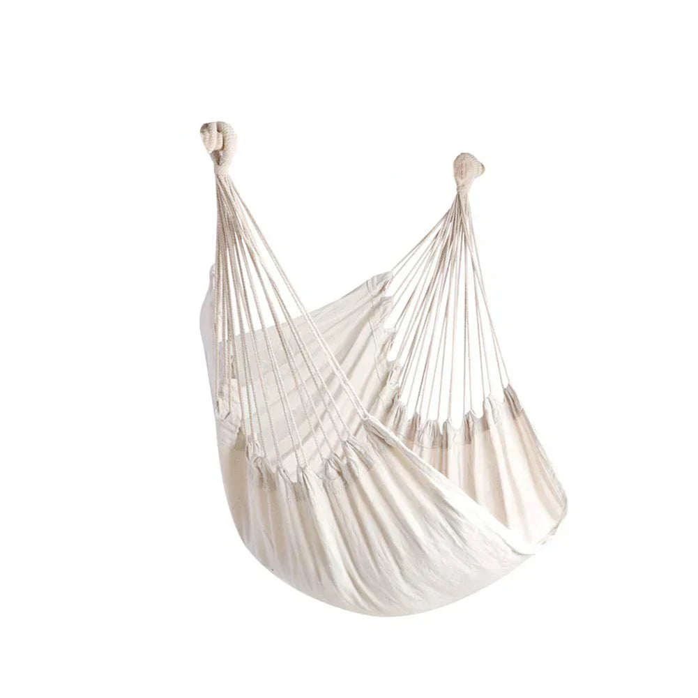 Indoor Outdoor Tassels Hammock Garden Patio White Cotton