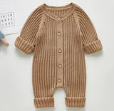 Infant Baby Girls Knitting Solid Color Jumpsuit One