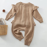 Infant Baby Girls Knitting Solid Color Jumpsuit One