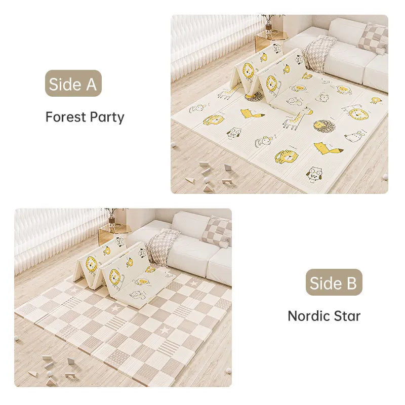 Infant Shining 2cm Foldable Baby Play Mat Cartoon