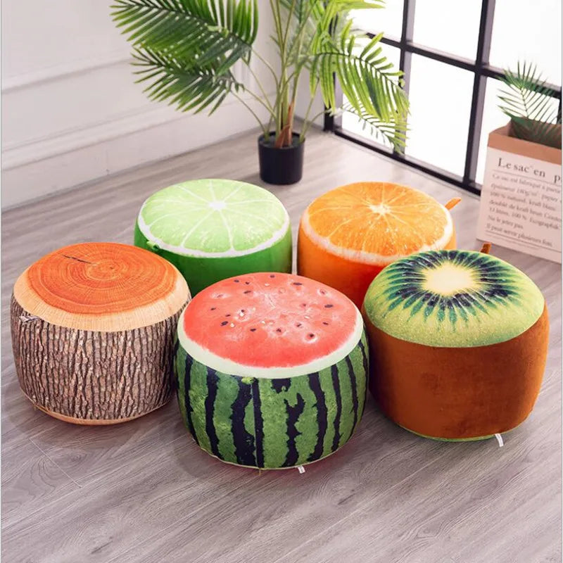 Inflatable Stool Thicken Cotton Cover Cartoon Plush 3D