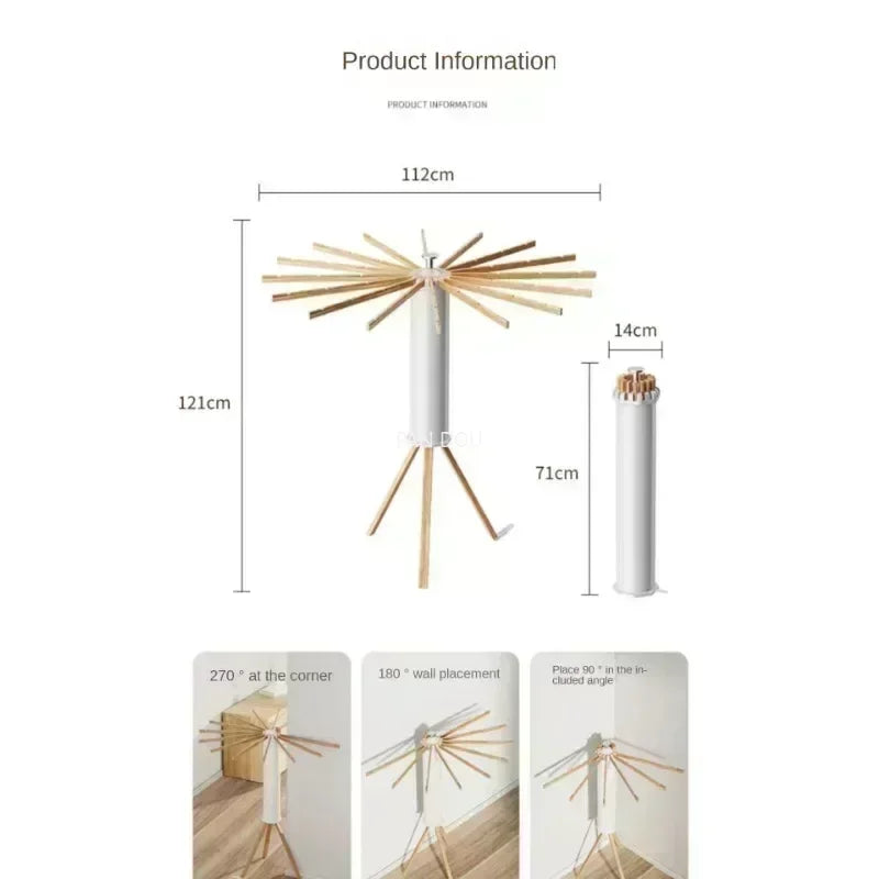 Installation-free Drying Rack,Tripod Clothes Drying Rack, Garment Rack
