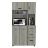 Inval Laminate Kitchen Microwave Storage Cabinet 35"W, Smoke