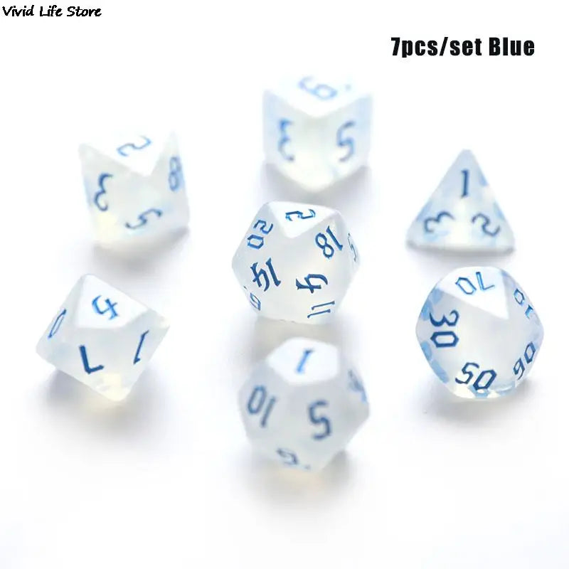 Iridescent Glitter Polyhedral Dice Set D4 D6 D8