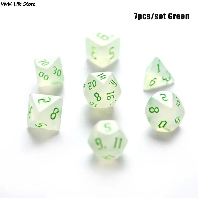 Iridescent Glitter Polyhedral Dice Set D4 D6 D8