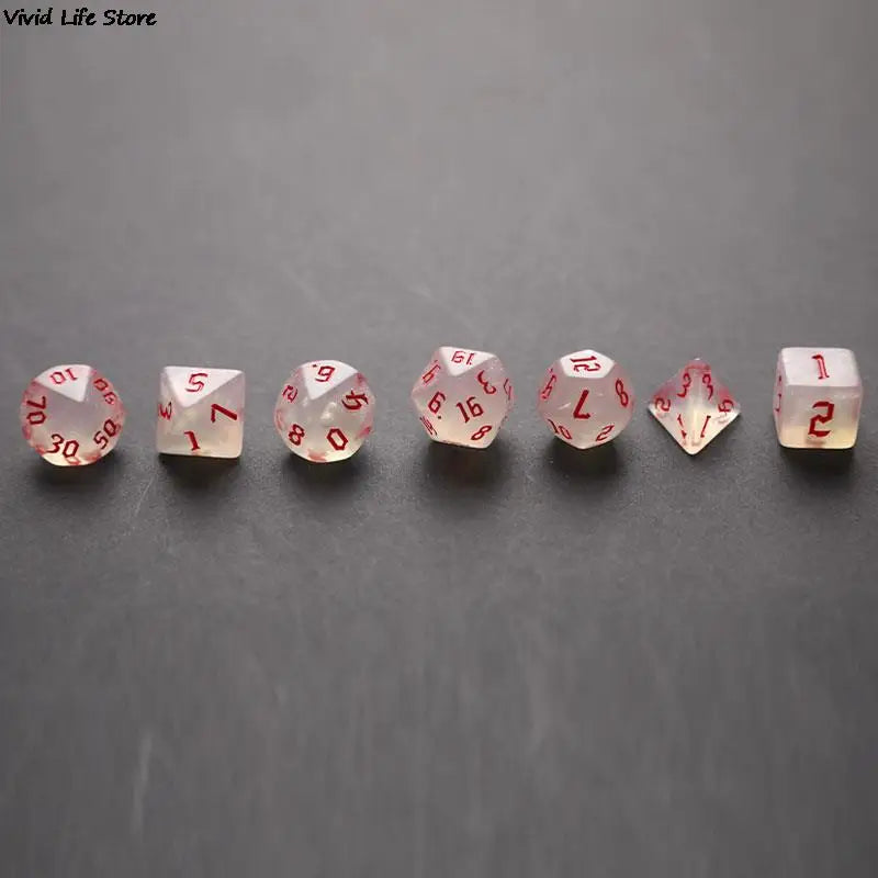 Iridescent Glitter Polyhedral Dice Set D4 D6 D8