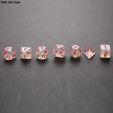 Iridescent Glitter Polyhedral Dice Set D4 D6 D8