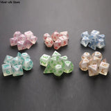 Iridescent Glitter Polyhedral Dice Set D4 D6 D8