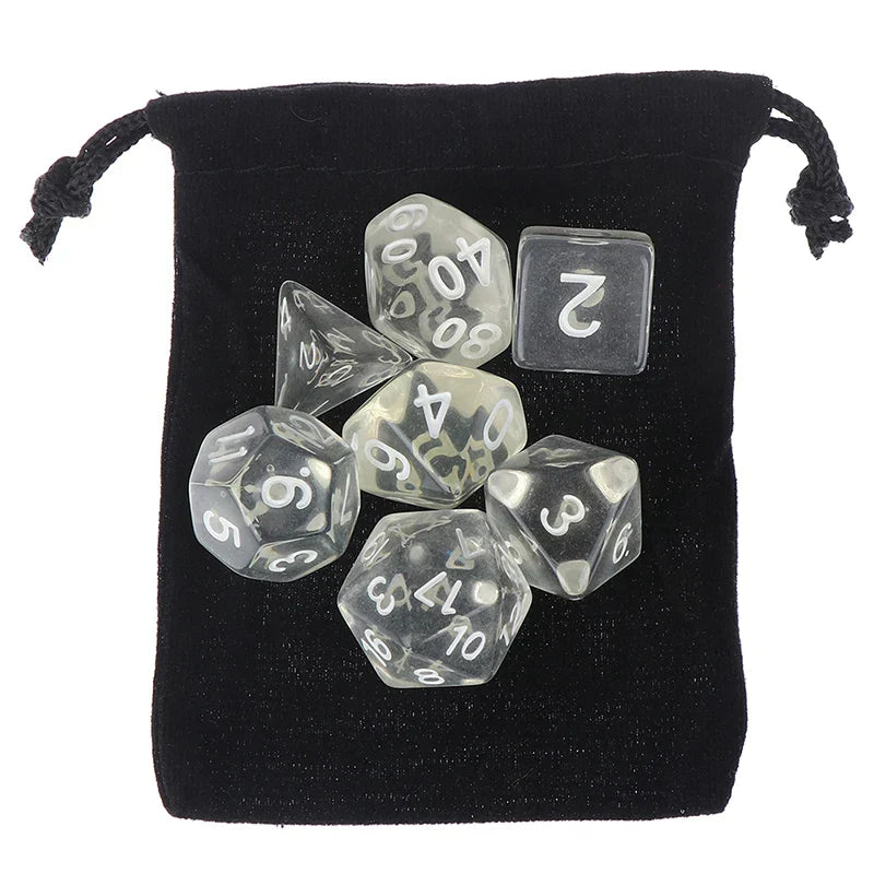 Iridescent Glitter Polyhedral Dice Set D4 D6 D8