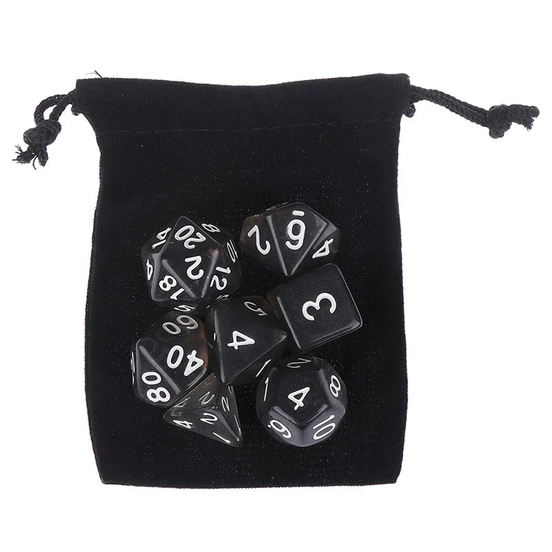 Iridescent Glitter Polyhedral Dice Set D4 D6 D8