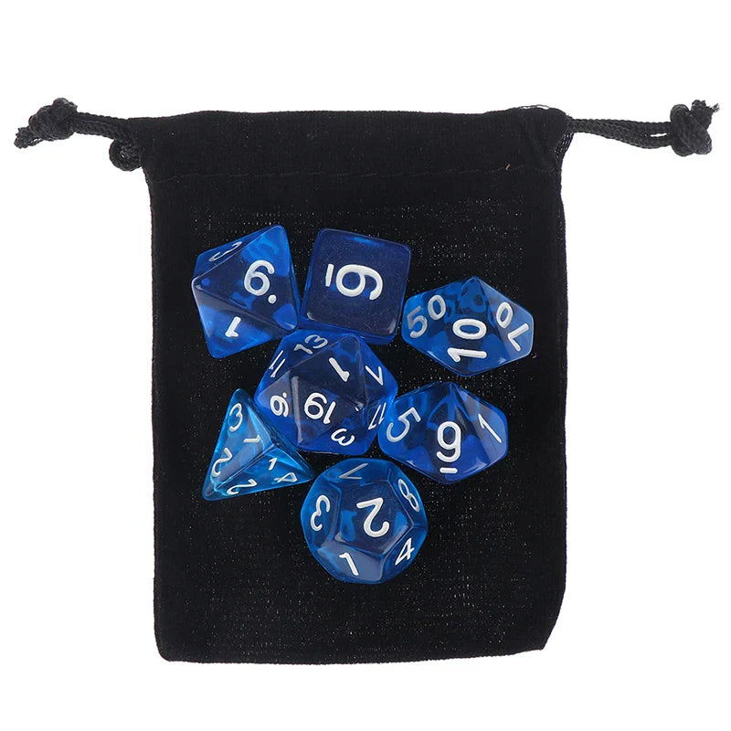 Iridescent Glitter Polyhedral Dice Set D4 D6 D8