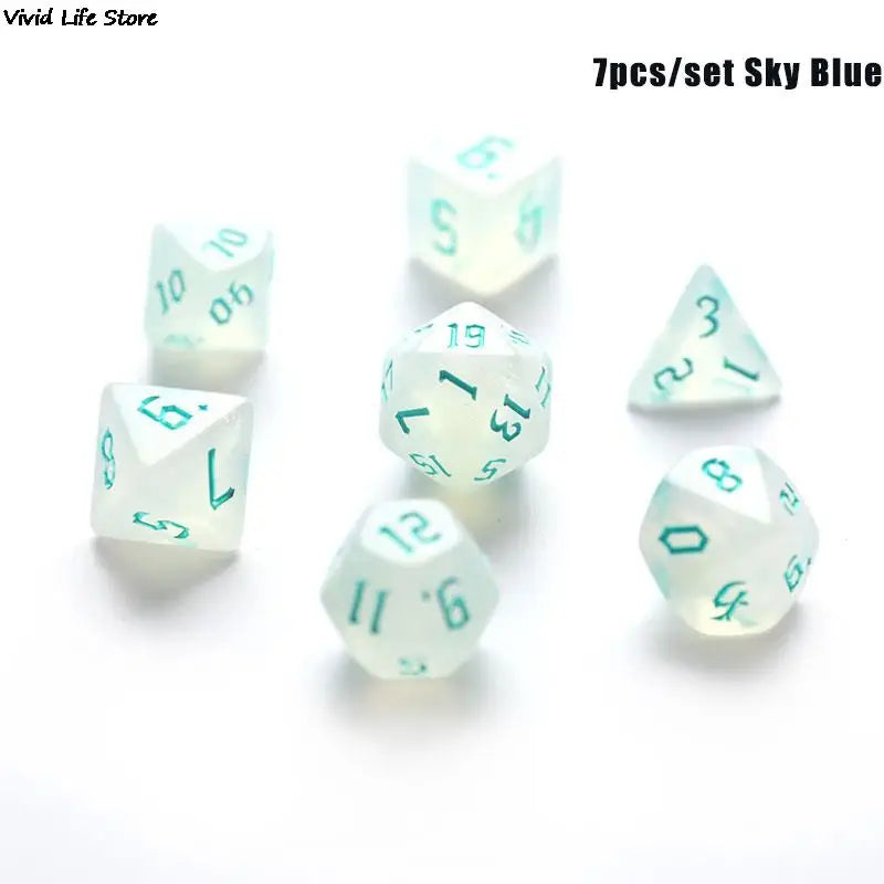 Iridescent Glitter Polyhedral Dice Set D4 D6 D8