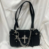 JIAERDI Gothic Cross Y2k Bag Women Vintage Grunge