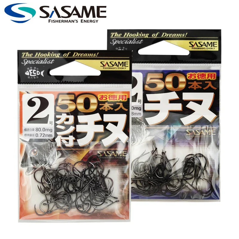 Japan SASAME 50pcs CHINU Hook Barded Fishing Hooks