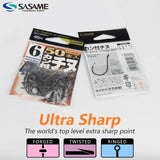 Japan SASAME 50pcs CHINU Hook Barded Fishing Hooks