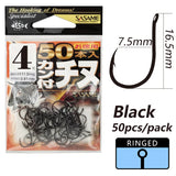 Japan SASAME 50pcs CHINU Hook Barded Fishing Hooks