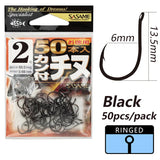 Japan SASAME 50pcs CHINU Hook Barded Fishing Hooks