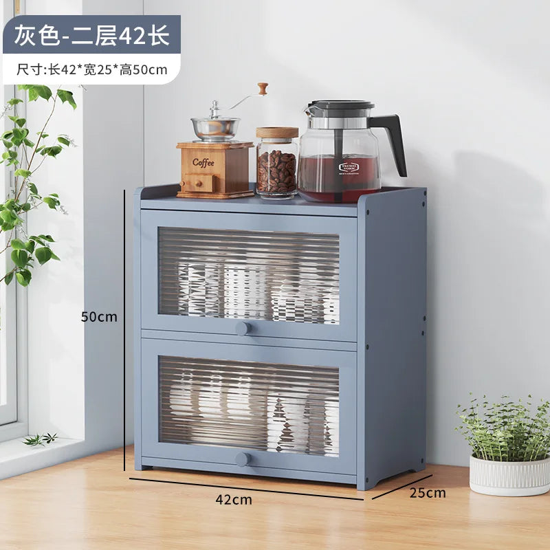 Japanese Simple Meal Side Cabinet Natural Bamboo Kitchen