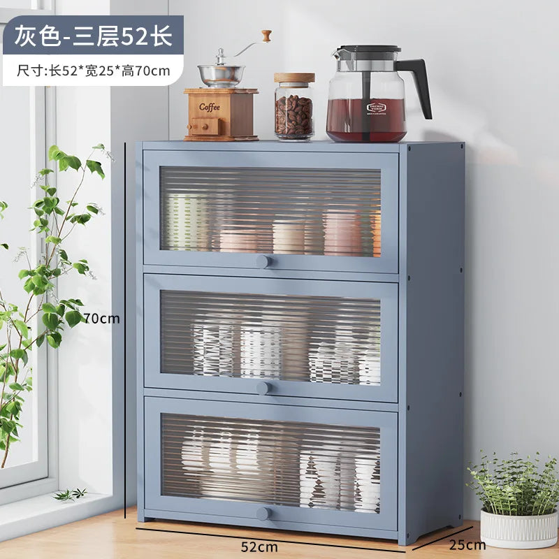 Japanese Simple Meal Side Cabinet Natural Bamboo Kitchen