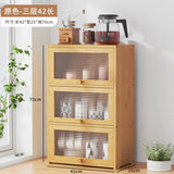 Japanese Simple Meal Side Cabinet Natural Bamboo Kitchen