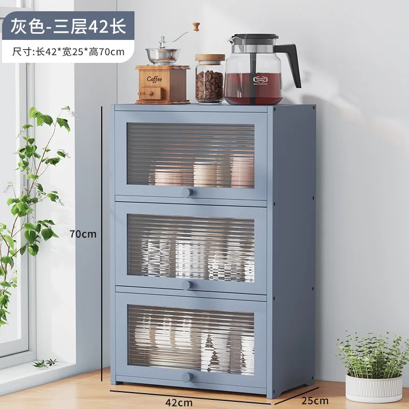 Japanese Simple Meal Side Cabinet Natural Bamboo Kitchen