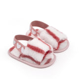 Jlong Autumn Plush Slide Sandal Baby Girls Heart