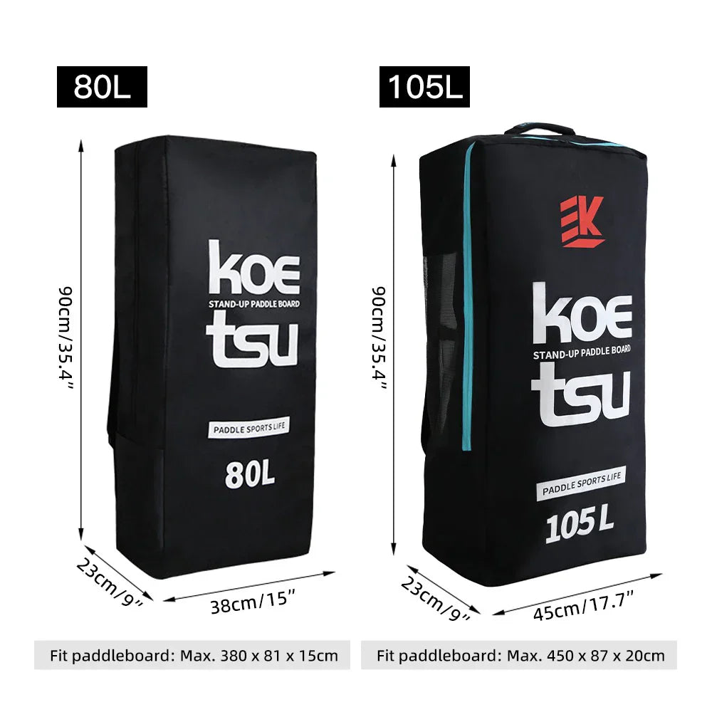 KOETSU 80L/ 105L Travel Backpack for Inflatable Paddleboard