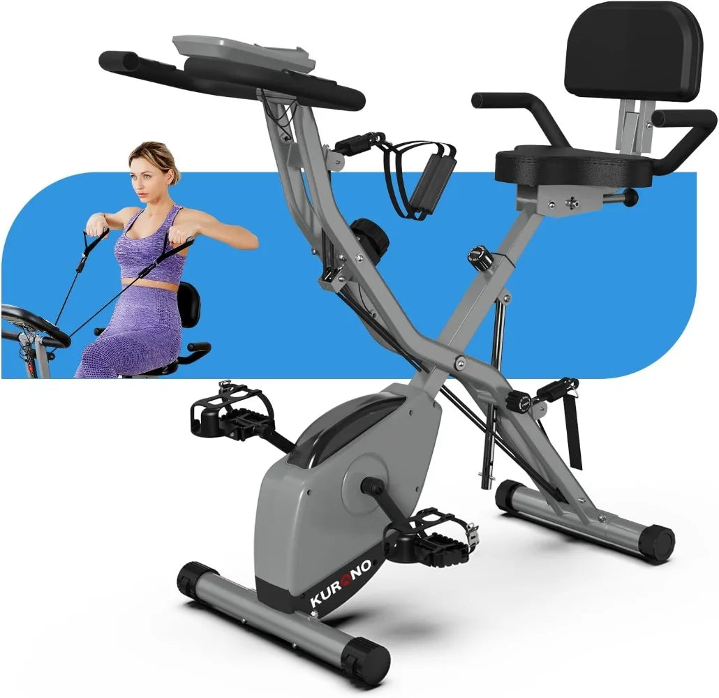 KURONO Stationary Exercise Bike for Home Workout, 4