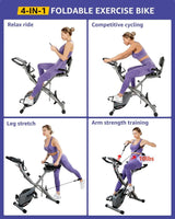 KURONO Stationary Exercise Bike for Home Workout, 4