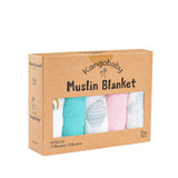 Kangobaby 5 Pieces Pack Multi-Functional Bamboo Cotton Muslin