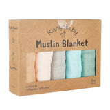 Kangobaby 5 Pieces Pack Multi-Functional Bamboo Cotton Muslin