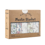 Kangobaby 5 Pieces Pack Multi-Functional Bamboo Cotton Muslin
