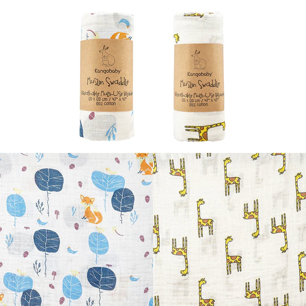Kangobaby All Season Muslin Swaddle Blanket Baby Wrap