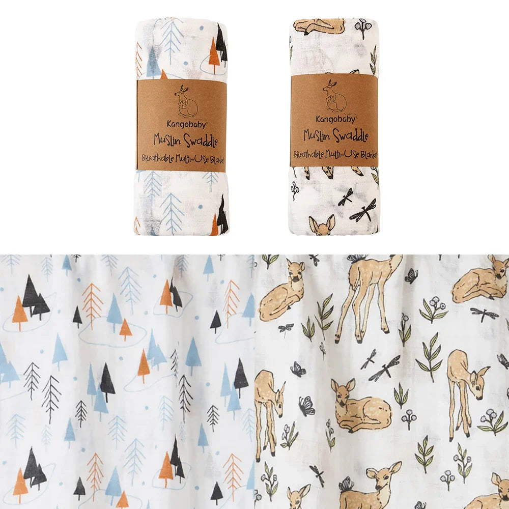 Kangobaby All Season Muslin Swaddle Blanket Baby Wrap