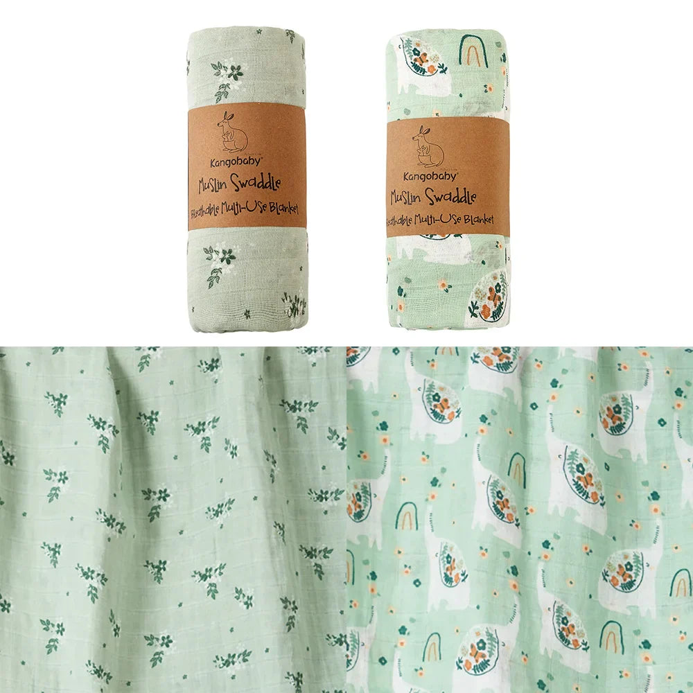 Kangobaby All Season Muslin Swaddle Blanket Baby Wrap