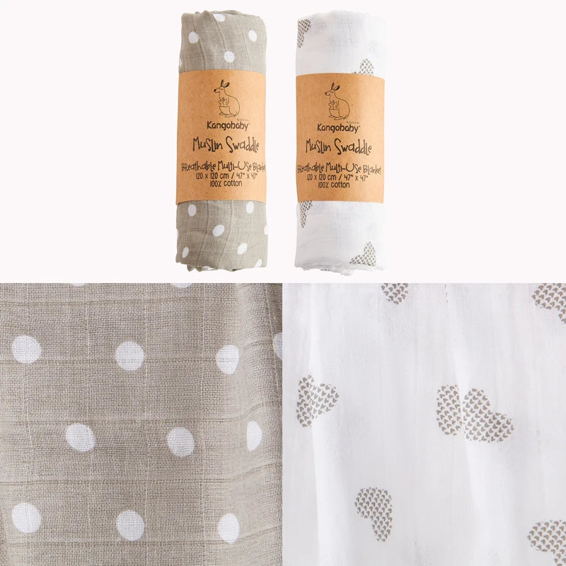 Kangobaby All Season Muslin Swaddle Blanket Baby Wrap