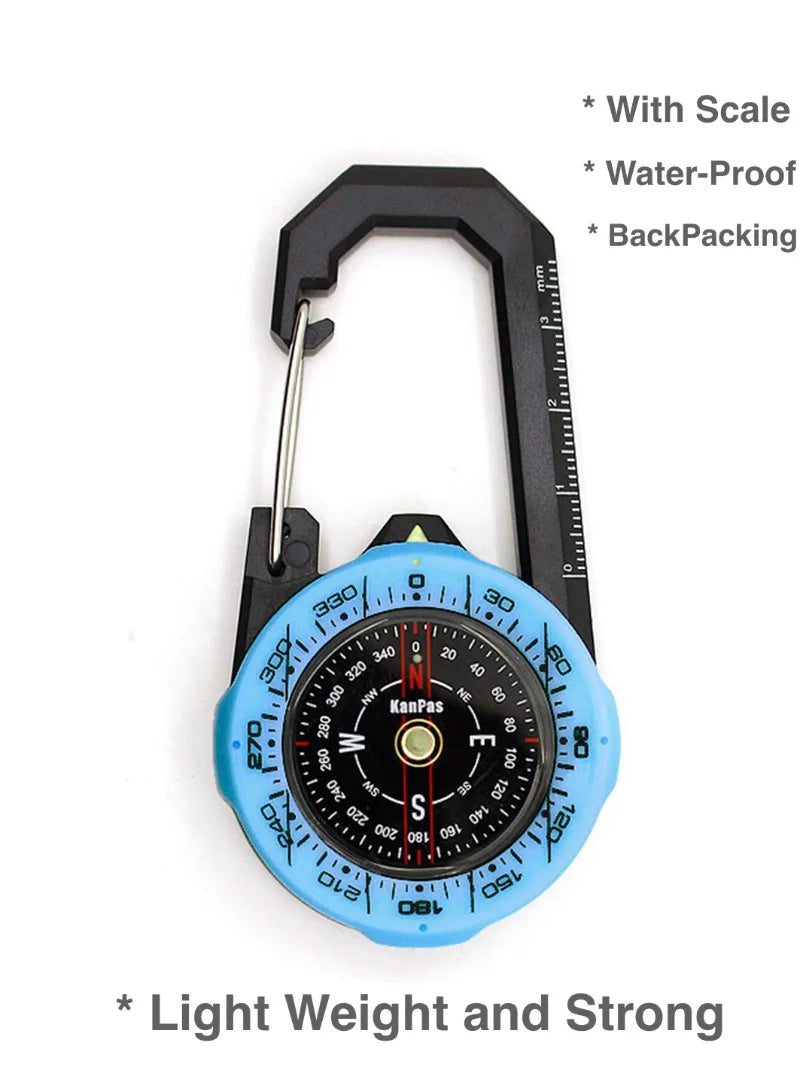 Kanpas Waterproof Carabiner Outdoor Compass with Luminous and